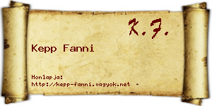 Kepp Fanni névjegykártya